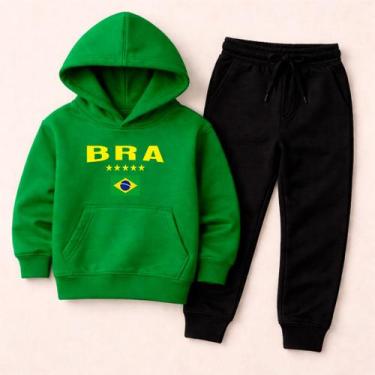 Imagem de Conjunto de Moletom Infantil Brasil Seleção Brasileira Copa do Mundo A