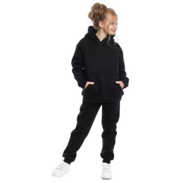 Imagem de Conjunto Moletom Juvenil Flanelado Unissex Inverno  Super Quentinho e 