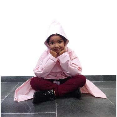 Imagem de Capa De Chuva Com Capuz Infantil Impermeável - Nikokit, P, Rosa