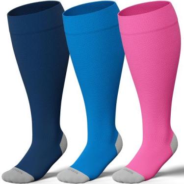 Imagem de Meias de compressão LEVSOX Wide Calf 15-20 mmHg para mulheres e homens