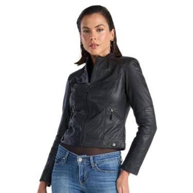 Imagem de Jaqueta Couro Legítimo Feminina Slim Kalline Luisa, GG