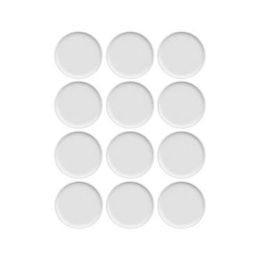 Imagem de Conjunto 12 Pratos de Sobremesa Porcelana Branca Redondos 18,5cm Bold Germer Hotel Padaria