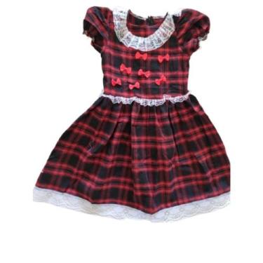 Imagem de Vestido Festa Junina Arraia Luxo Infantil São João - NoBrand, Vinho