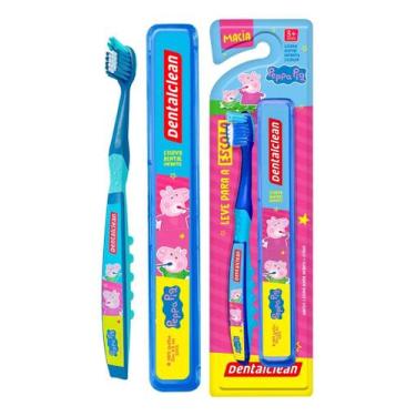 Imagem de Escova de Dentes Infantil Peppa Pig Com Estojo Protetor - Dentalclean,