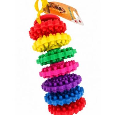 Imagem de Mordedor Dental Colorido para Cães  Brinquedo Interativo em Borracha -