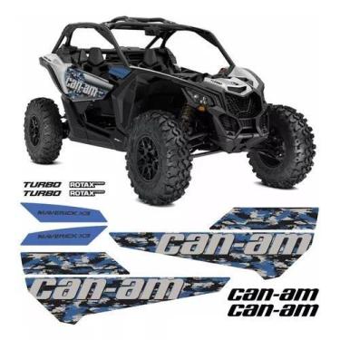 Imagem de Kit Adesivos Utv Canam Maverick X3 Turbo Camuflado Az Wb622 - Can-Am