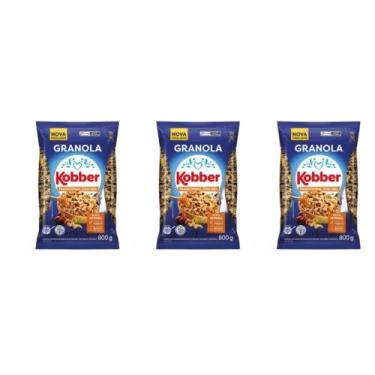 Imagem de Kit 03 Granola Tradicional com Mel 800g Kobber