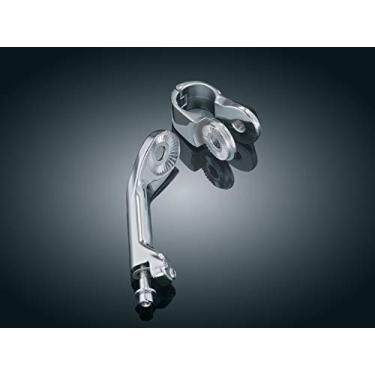 Imagem de Kuryakyn 4526 Controles de pé de motocicleta: Suportes de cruzeiro de braço longo Tour-Tech para proteções de motor/tubulação de 3,15 cm, cromados, 1 par