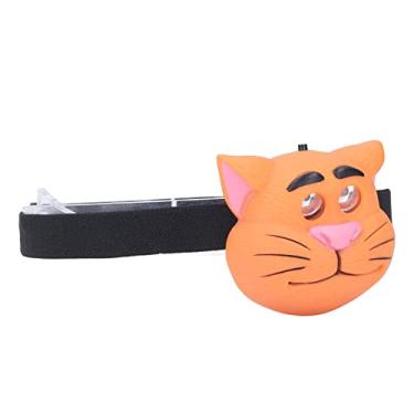 Imagem de Farol LED Fofo Infantil Lanterna Forma de Gato Capacete Luz 2 Modos de Iluminação Leve Portátil Fonte de Alimentação de Bateria Farol de Plástico Ao Ar Livre Explorar Luz Camping