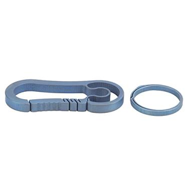 Imagem de Porta-chaves de liga de titânio, mosquetão de chave de liga de titânio de alta resistência com design de estilhaços curvos em U para a maioria das pessoas para pendurar mosquetão de chave(azul)