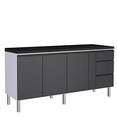 Imagem de Balcão de Aço 200 Gaia com Tampo Cozimax Preto