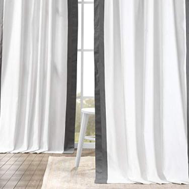 Imagem de HPD Half Price Drapes PRCT-VC1714-84 Cortina Panamá vertical (1 painel), 127 x 213 cm, pipoca fresca e cinza millstone