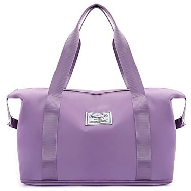 Imagem de Bolsa de viaje para mujer - Bolsas de fin de semana para mujer, bolsa de playa Yym Bag Duffle Bag Carry on Bag Travel Essentials (Violeta)