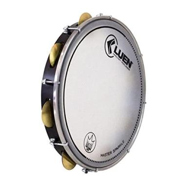 Imagem de Pandeiro 10" Imbuia Preto- Serie Guetto Plat Lat Afin Dpla Ferragem Cromada Pele Master Sparkle