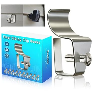 Imagem de (Pacote com 10) ganchos de tapume de vinil para montagem em câmera externa Blink, gancho de tapume externo sem necessidade de furo para montagem em câmera Wyze Cam/Aning/arlo Home Security Camera, suporte de tapume de aço inoxidável à prova de intempéries