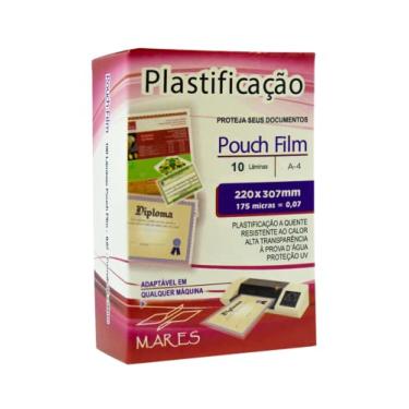 Imagem de Polaseal A4 220x307-10 Folhas - Plástico para Plastificação Pouch Film 0,07mm- MARES