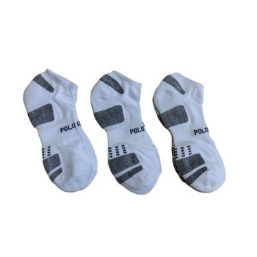 Imagem de Kit Meia 3 Pares Unissex Casual Cano Curto Em Algodão Polo Wear 004pwmc