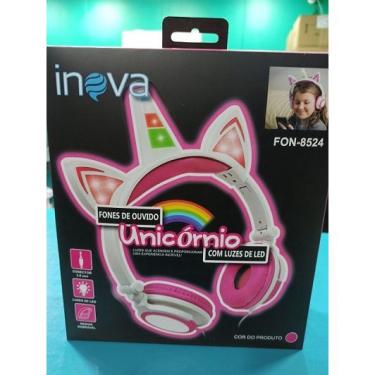 Imagem de Fone Unicórnio Orelhas De Gato Headphone Com Luz Led Inova