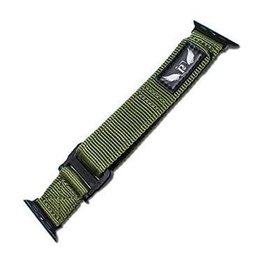 Imagem de Pulseira Personalize Watch Nylon Militar compativel com Apple Watch 45mm 44mm 42mm (Verde Militar)