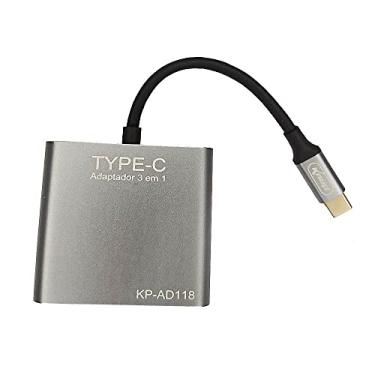 Imagem de Adaptador Tipo-C 3 Em 1 Kp-Ad118 Knup Tipo-C/Usb 3.0/Hdmi