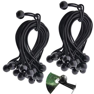 Imagem de Bungee de bola de 22,86 cm, pacote com 50 cabos de choque de lona e cobertura, tiras de amarrar para tela de projetor, gols de futebol, lona, à prova de crianças, dossel, motorhomes, acampamento