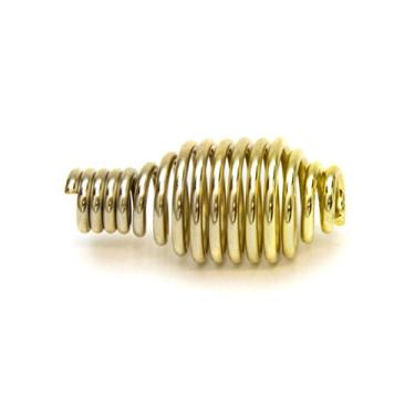 Imagem de Alça de fogão de mola, acabamento em latão, cônica em uma extremidade. Diâmetro máximo: 1-9/16", comprimento: 3-3/8", cabe em haste de 1/2". Para uso com churrasqueiras, defumadores, fornos, fogões a carvão/madeira/pellet, caldeiras.