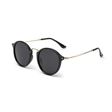 Imagem de Óculos de sol polarizados redondos fashion retrô masculino feminino designer revestimento óculos de sol espelhados gafas de sol uv400,6, tamanho único