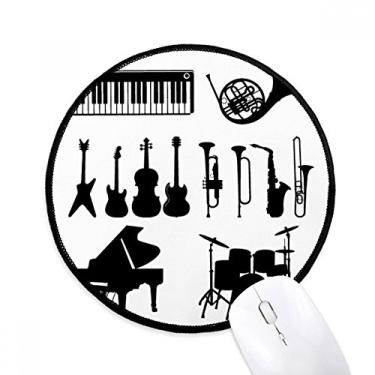 Imagem de DIYthinker Sax Música Clássica Ouvindo Combinação Mouse Pad Desktop Escritório Tapete Redondo para Computador