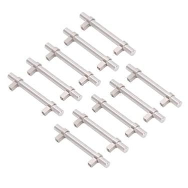 Imagem de Puxadores de Armário Pretos, Puxadores de Armário Pretos Elegantes de Aço Inoxidável de Alta Dureza Com Parafusos para Armário para Gaveta para Porta (Distância do furo 128mm)