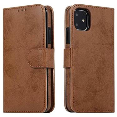 Imagem de Capa Carteira Destacável para iPhone 14 Plus 12 13 11 Couro Folio Book Capa Magnética para Telefone para iPhone 13 Pro Max XS Case, marrom, para iPhone xr