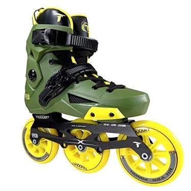 Imagem de Patins Traxart R3 Revolt Profissional Inline 3 Rodas Urban (38-39#7, Verde)
