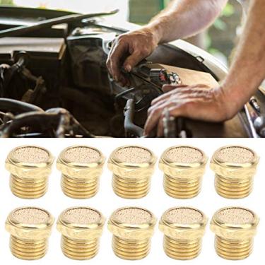 Imagem de Silenciador de válvula solenóide pneumática, silenciador de válvula solenóide 50 unidades de componentes pneumáticos de cabeça chata para cilindros para válvulas para caixas de engrenagens para caixas de manivela