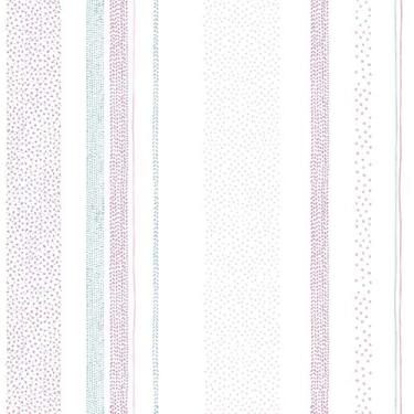 Imagem de Papel De Parede Infantil Brincar 3625 Vinílico Listrado Rosa Azul
