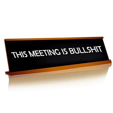 Imagem de Imprue Placa de nome engraçada para mesa de escritório, presente humorístico, decoração com placa, placa de nome retangular de plástico personalizado 5 x 20 cm