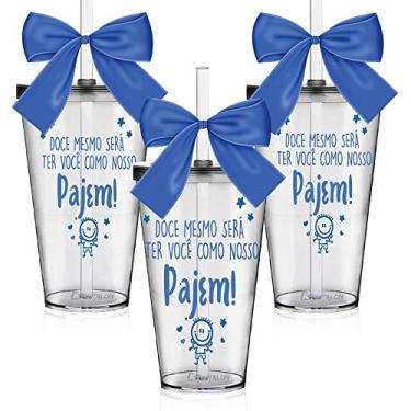 Imagem de 3 Copos Convite Personalizados para Pajem Acrílico