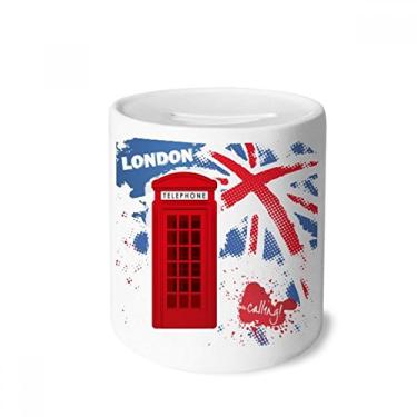 Imagem de DIYthinker Caixa de moedas de cerâmica com bandeira de Londres da Grã-Bretanha, Reino Unido, porta-moedas