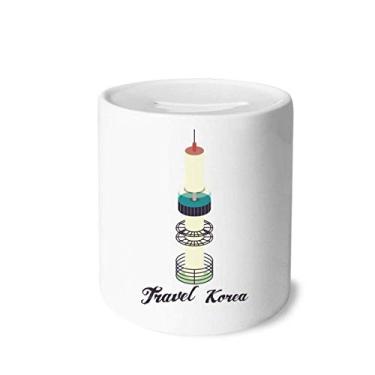 Imagem de DIYthinker Visiting Seul Tower na Coreia do Sul Caixa de Dinheiro Cerâmica Porta-Moedas Presente