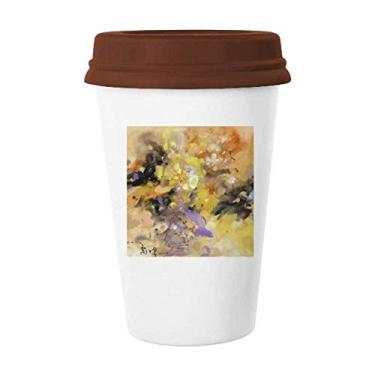 Imagem de Copo de cerâmica para copo de cerâmica com arte de pintura a óleo de outono