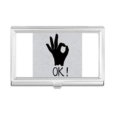 Imagem de OK Outline Porta-cartão de visita personalizado Gesto Caixa de bolso Carteira