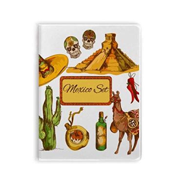 Imagem de Caderno Mexicano Sombrero Pirâmide do deserto Cactus Mexicano Capa Diário Capa Macia