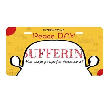Imagem de DIYthinker Placa de carro com a frase "Suffering is The Most Powerful Teacher" para decoração de carro