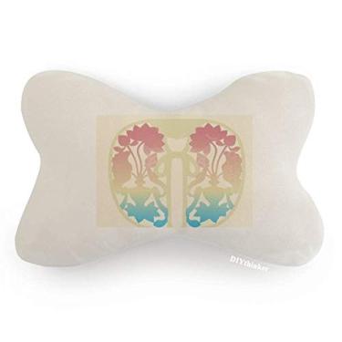 Imagem de DIYthinker Almofada para decoração de pescoço com flor amarela colorida para carro, almofada para apoio de cabeça