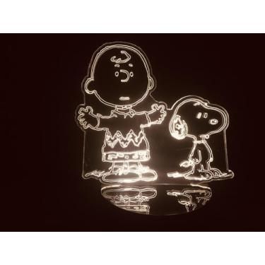 Imagem de Luminária Led 3D Snoopy E Charlie Brown Peanuts - Geeknario