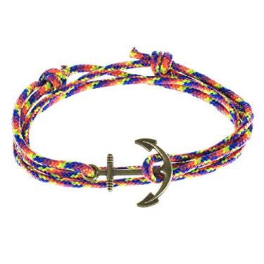 Imagem de West Coast Paracord Pulseiras femininas ajustáveis com âncora náutica e gancho de peixe – feitas de corda de nylon