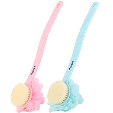 Imagem de Loofah Back Scrubber Long Handle Shower Body Brush with Soft Mesh Sponge for Women Skin Exfoliating Bath, Massage