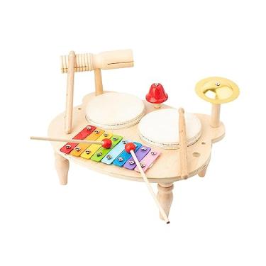 Imagem de Deevoka Conjunto de bateria xilofone Brinquedo de aprendizagem Pré-escolar Coordenação olho-mão Lembrancinhas para festas Montessori Instrumento musical