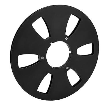 Imagem de Carretel Vazio de 1/4 de 10 Polegadas, Carretel Vazio de Fita de Som Universal 6 Furos Substituição Abertura Peça da Máquina Alta Resistência para Carretel a Carretel Toca-fitas (Preto)