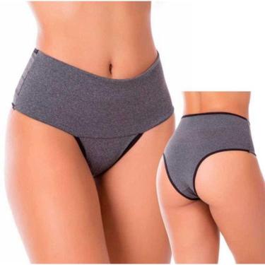 Imagem de Kit 10 Calcinhas Compressão Fitness Cós Alto Duplo Modeladora Calcinha Segura Barriga R...