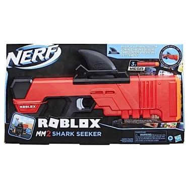 Imagem de NERF Lança Dardos Roblox MM2: Shark Seeker, Carregador em Forma de Barbatana - F2489 - Hasbro, Cor: Vermelho e preto