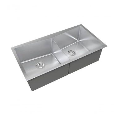 Imagem de Cuba Dupla De Embutir Quadratino As Aço Inox Escovado - Debacco